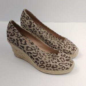 J. Crew Seville Leopard Print Wedge Espadrilles